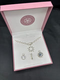 Five Daughters Necklace and Charm set - silver plate