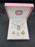 Five Daughters Necklace and charm set - Gold plate